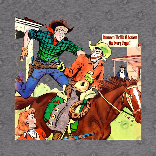 Money Western Robbery Cowboy Retro Broncho Bill Comic by REVISTANGO